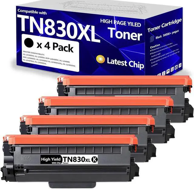 Main image of FiveColor&Co Compatible TN830XL Toner Cartridge Replacement for Brother TN830 TN-830 XL TN-830XL Toner Cartridges with DCP-L2640DW HL-L2460DW HL-L2480DW HL-L2400D HL-L2405W Printer Ink Black 4 Pack