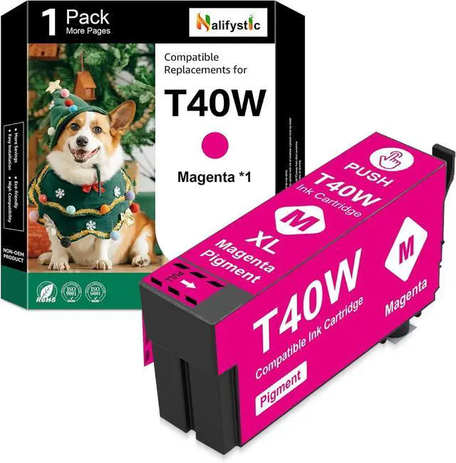 Main image of Remanufactured T40W3 Ink Cartridges Magenta Replacement for T40W120 T40W220 T40W320 T40W420 Ink Cartridges, 1 Magenta Replacements for T5170 T5170M SC-T5170 T3170M T3170 SC-T3170 T2170 SC-T2170