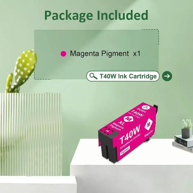Alt view image 2 of 7 - Remanufactured T40W3 Ink Cartridges Magenta Replacement for T40W120 T40W220 T40W320 T40W420 Ink Cartridges, 1 Magenta Replacements for T5170 T5170M SC-T5170 T3170M T3170 SC-T3170 T2170 SC-T2170