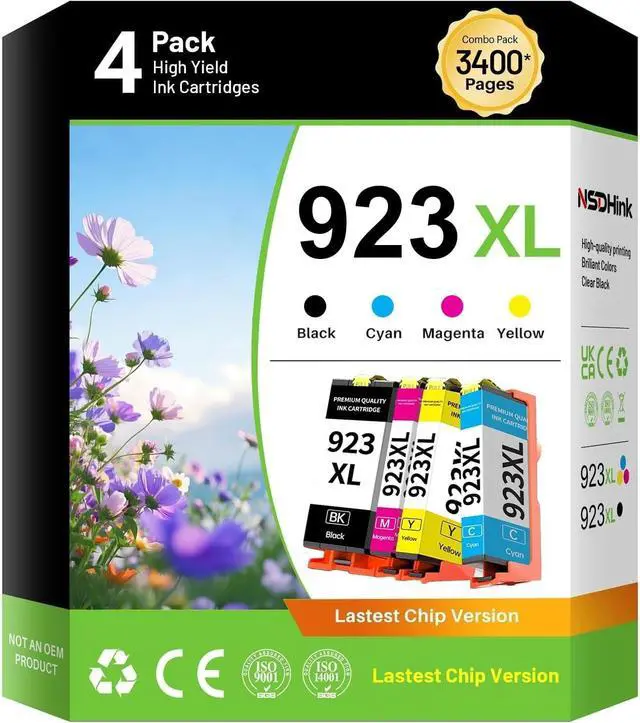 Main image of Remanufactured 923XL Ink Cartridges Replacement for HP Ink 923e 923 XL High Yield for HP OfficeJet Pro 8130e 8135e 8138e 8139e 8125e 8122e 8120 8124e Ink (4Pack, Black Cyan Magenta Yellow)