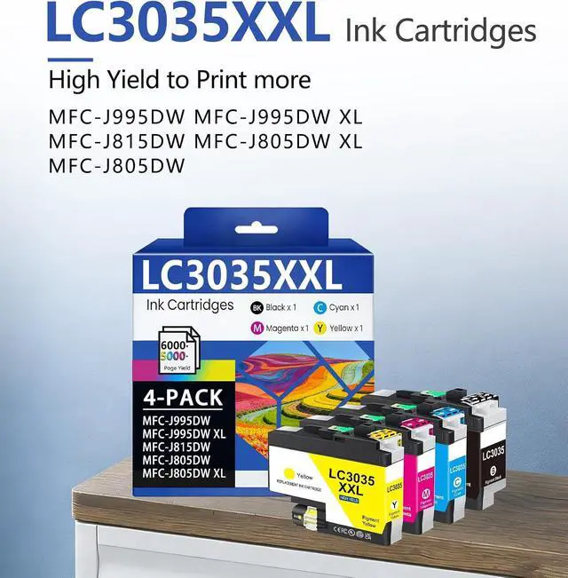 Alt view image 2 of 7 - LC3035XXL Ink Cartridges High Yield 4 Pack BK/C/M/Y Ink