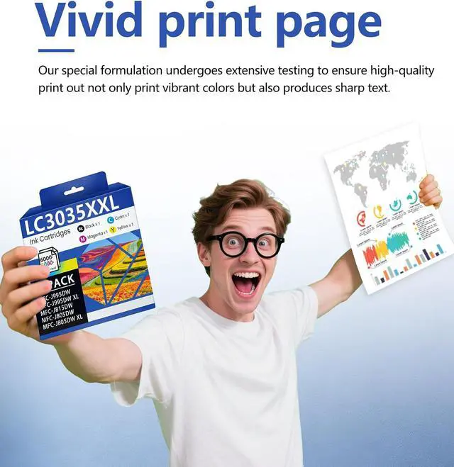 Alt view image 5 of 7 - LC3035XXL Ink Cartridges High Yield 4 Pack BK/C/M/Y Ink