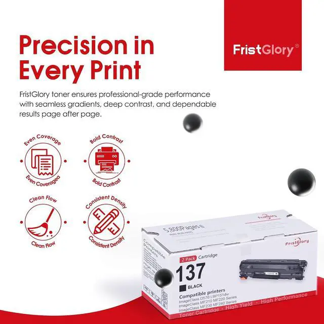 Alt view image 4 of 7 - 137 Black Toner Cartridges(2-Pack) Replacement for Canon 137 CRG-137 toner
