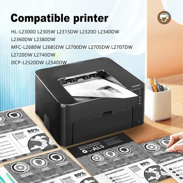 Alt view image 2 of 6 - TN660 Black Toner Cartridge Compatible TN-660 High Yield 3,000 Pages Replacement for Brother HL-L2380DW HL-L2320D HL-L2340DW DCP-L2540DW MFC-L2700DW MFC-L2720DW Printer 1-BK