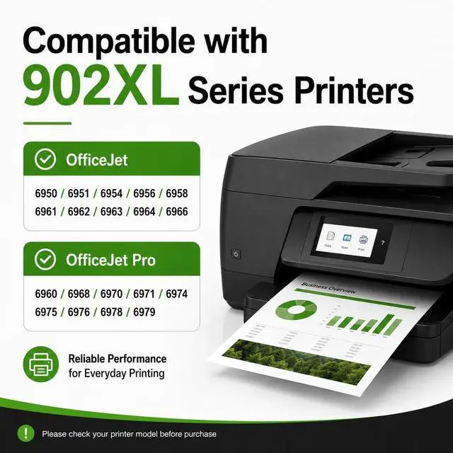 Alt view image 2 of 5 - 902XL Black Ink Cartridges for HP Printers, 2 Pack Replacement for HP 902 Ink Cartridges, Compatible with OfficeJet Pro 6978 6968 6970 6974 6975 6960 and OfficeJet 6962 6958 6950 6954 6951