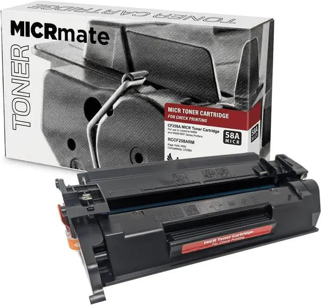 Main image of CF258A Replacement MICR Toner Cartridge for Check Printing - Compatible with the HP LaserJet M404, M404n, M404dn, M406dn Printers for Check Printing - Prints 3000 Pages.