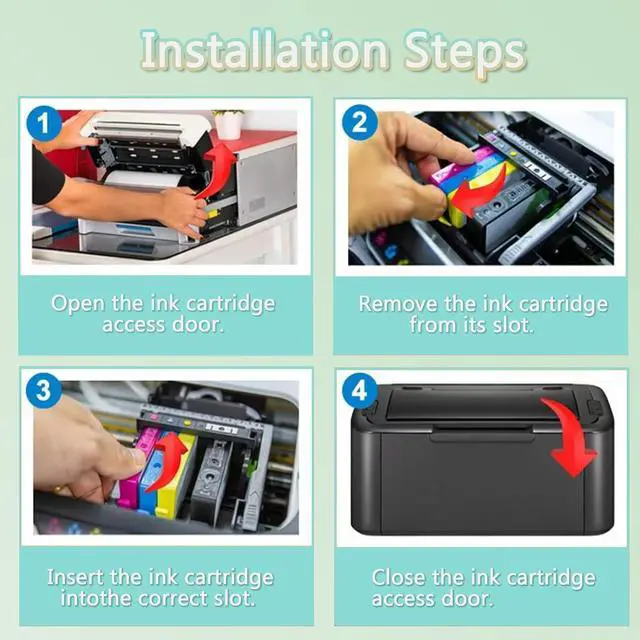 Alt view image 5 of 6 - 902XL Ink Cartridges Replacements for HP 902 Ink Cartridges Combo Pack (4 Pack), Compatible OfficeJet 6950 6951 6954 6956 6958, OfficeJet Pro 6960 6968 6970 6971 6974 (Cyan Magenta Yellow)