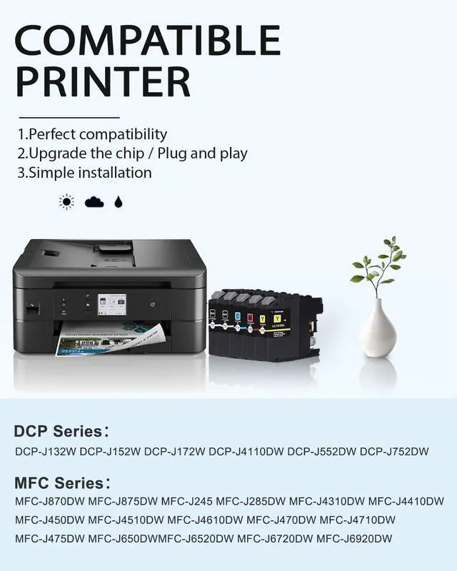 Alt view image 2 of 7 - LC103XL LC103 Ink Cartridges Replacement for Brother Printer LC101 LC103 XL Ink Cartridges High Yield 5-Pack (LC103BK LC103C LC103M LC103Y) - Work with MFC-J870DW MFC-J6920DW MFC-J450DW MFC-J470DW