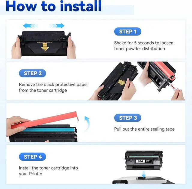 Alt view image 5 of 5 - 1-Pack Compatible for HP 90A Black Standard Yield Toner Cartridge CE390A