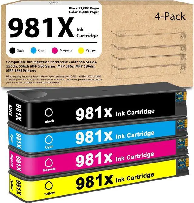 Main image of Vylent 981X 981 High Yield Ink Cartridge 4-Pack L0R12A L0R09A L0R10A L0R11A