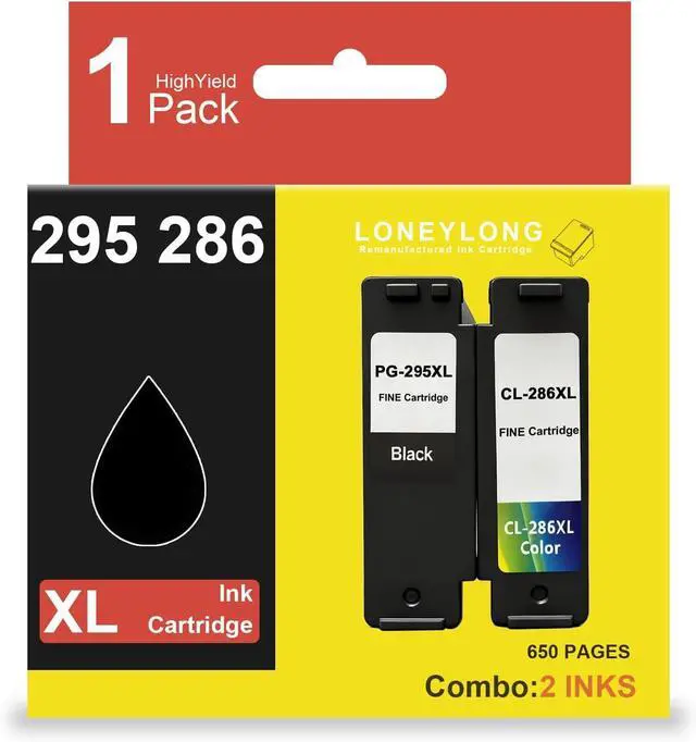Main image of PG-295/CL-286 PG-295XL/CL-286XL Ink Cartridge of Ink & Photo Paper, Compatible with Canon TR7120, TS6520, TS4320 Printers Combo Pack