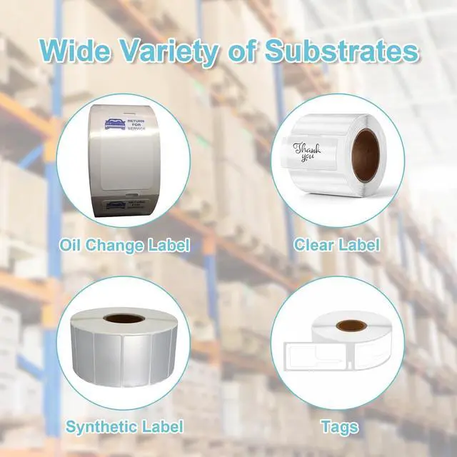 Alt view image 5 of 5 - 6 Rolls 2.24" x 360' (57mm x 110m) Oil Change Sticker Printer Ribbon