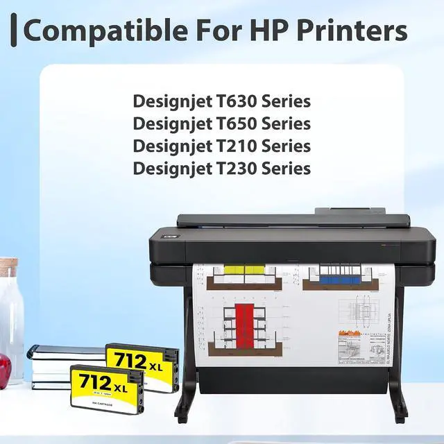 Alt view image 2 of 6 - 712XL 712 Yellow Ink Cartridges 3ED69A High Capacity Ink (29-ml, 2-Pack)