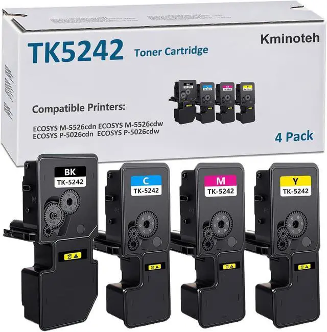 Main image of TK5242 TK-5242 Replacement for Kyocera TK-5242 Toner Cartridge Set Compatible for Kyocera ECOSYS M5526cdn / M5526cdw / P5026cdn / P5026cdw Laser Printers (4PACK)