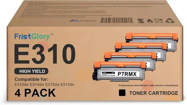 Main image of E310Toner Cartridge (4-Pack,Black) Compatible E310 P7RMX Toner Cartridges Replacement for DELL E310dw E514dw E515dw E515dn Printers