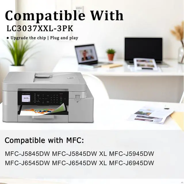 Alt view image 2 of 7 - LC30373PKS XXL LC3037 C/M/Y Ink Cartridges Super High Yield 3-Pack - Replacement for Brother LC3037 LC3039 XXL Ink Cartridges Work with Printer MFC-J5845DW MFC-J5945DW MFC-J6945DW MFC-J6545DW