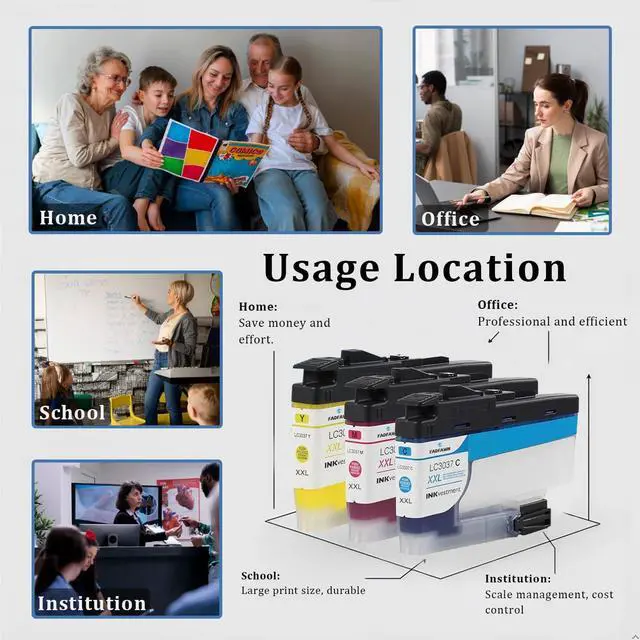 Alt view image 6 of 7 - LC30373PKS XXL LC3037 C/M/Y Ink Cartridges Super High Yield 3-Pack - Replacement for Brother LC3037 LC3039 XXL Ink Cartridges Work with Printer MFC-J5845DW MFC-J5945DW MFC-J6945DW MFC-J6545DW