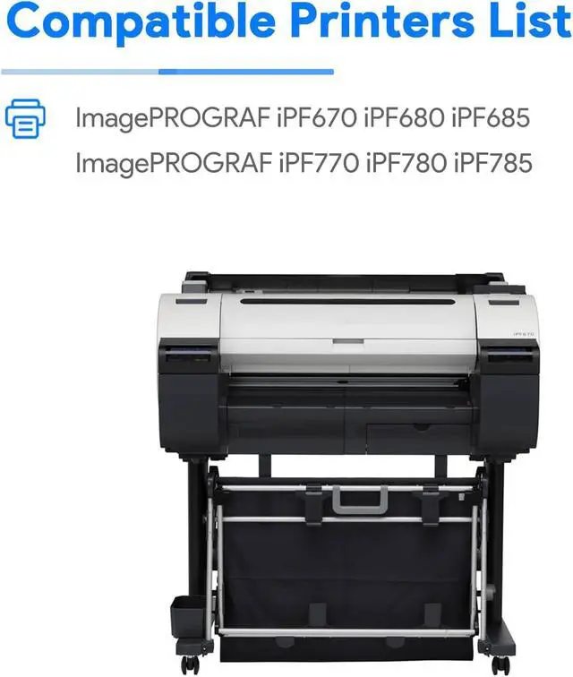 Alt view image 2 of 7 - PFI-107MBK Ink Cartridge 130ml 2Pack Replacement for Canon PFI-107 Compatible with Canon ImagePROGRAF iPF670 iPF680 iPF685 iPF770 iPF780 iPF785 Printer (2Matte Black)