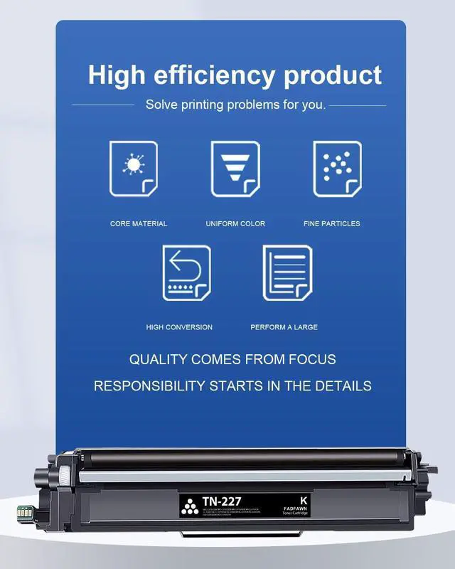 Alt view image 5 of 6 - TN227 High Yield Toner Cartridge 4 Pack: Compatible Replacement for Brother TN227BK/C/M/Y use with HL-L3210CW L3230CDW L3270CDW L3290CDW MFC-L3710CW L3750CDW L3770CDW Printer, BK, CMY 4-Color Set