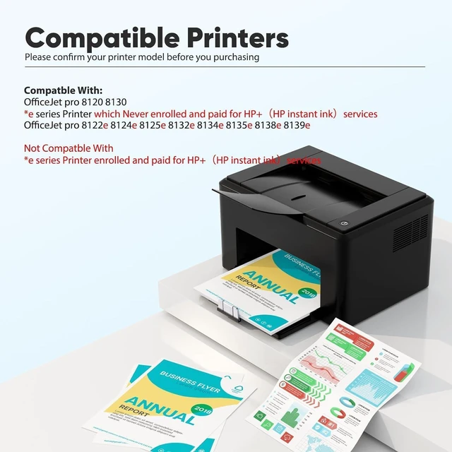 Alt view image 2 of 7 - 923XL 8130e 8125e Ink Cartridges Combo Pack for HP 923 Ink