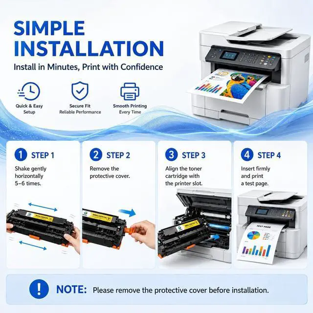 Alt view image 6 of 7 - 305A Toner Cartridges 4-Pack BK/C/M/Y Replacement for HP 305X 305A CE410A
