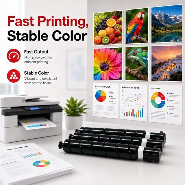 Alt view image 6 of 7 - CRG034 034 Toner Cartridge Set (4-Pack, 1BK+1C+1M+1Y) Compatible 034 Toner Replacement for Canon 034 Toner Cartridge Color imageCLASS MF810Cdn MF810 MF820Cdn MF820 imageRUNNER C1225 Printer