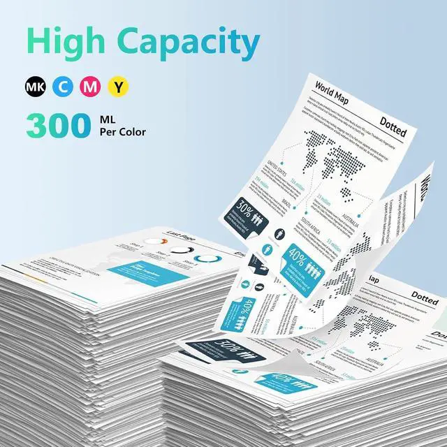 Alt view image 3 of 6 - 728 Ink Cartridges 300ml Compatible with HP 728 Ink Cartridges for DesignJet T830 T730 Large Format Plotter Printer (4-Pack, 300-ml Matte Black/Cyan/Magenta/Yellow)