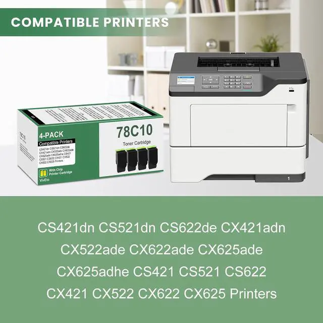 Alt view image 2 of 6 - 78C10 CS421 CX522 Toner Cartridge 78C10K0 78C10C0 78C10M0 78C10Y0 CX421 Ink