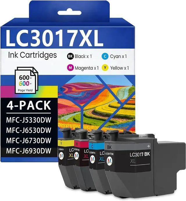 Main image of LC3017 XL Ink High Yield Color Ink Cartridges 4-Pack Each LC3017BK