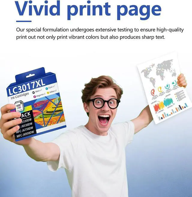 Alt view image 5 of 7 - LC3017 XL Ink High Yield Color Ink Cartridges 4-Pack Each LC3017BK