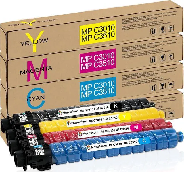 Main image of MasaiMara IM C3010 IM C3510 Toner Cartridges Compatible for Ricoh IM C3010 IM C3510 IMC3010 IMC3510 Printer (Black, Yellow, Magenta, Cyan, 842550 842551 842552 842553, 4-Pack)