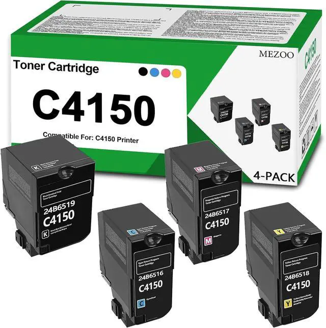 Main image of C4150 Toner Cartridge Extra High Yield Compatible for Lexmark C4150 Toner Cartridges 24B6519 24B6516 24B6517 24B6518 Replacement for Lexmark C4150 Printer (4-Pack,BK:16,000 Pages, C/M/Y:10,000 Pages)