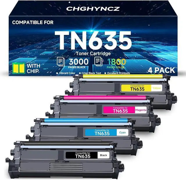 Main image of Compatible Toner Cartridge Replacement for Brother TN635 TN635XL Works with HL-L8430CDW HL-L8430CDWT HL-L8570CDW MFC-L8730CDW MFC-L8930CDW MFC-L8970CDW MFC-EX575 (4 Pack, Upgraded Chip)