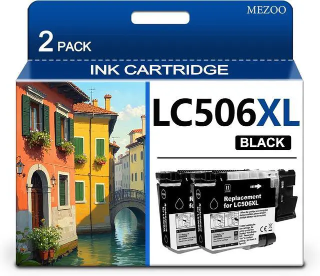 Main image of MEZOO LC506 LC506XL Black Ink Cartridge High Yield Replacement for Brother INKvestment 4355 4555 4557 MFC-J4355DW MFC-J4555DW MFC-J4557DW Printer Ink (2-Pack,Black)