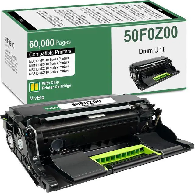 Main image of 50F0Z00 Imaging Unit (with New Chip) Replacement for Lexmark 50F0Z00 500Z 500ZG Drum Unit for MS310 MS410 MS510 MS610 MX310 MX410 MX510 MX610 Printers, 1 Pack Remanufactured 50F0Z00 Imaging Kit