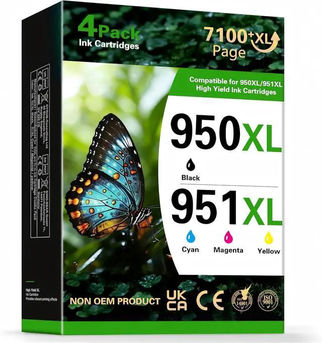Main image of 950XL 951XL Ink Cartridges Combo Pack Compatible for HP OfficeJet Pro 8600 8610 8615 8620 8100 8630 8660 8640 276DW 251DW (BK/C/M/Y)
