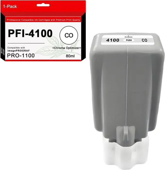 Main image of PFI-4100 CO Ink Cartridge 80ml Pigment PFI 4100 Ink Tank Replacement for Canon imagePROGRAF PRO-1100 Printer (1-Pack, Chroma Optimizer)