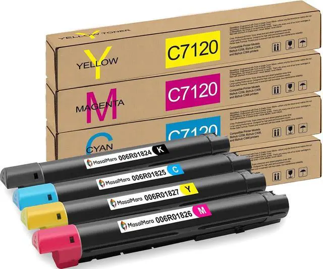 Main image of MasaiMara High Capacity C7120 C7125 C7130 006R01824 006R01825 006R01826 006R01827 Compatible Toner Cartridges for Xerox Versalink C7120 C7125 C7130 Printer (Black Cyan Magenta Yellow, 4-Pack)
