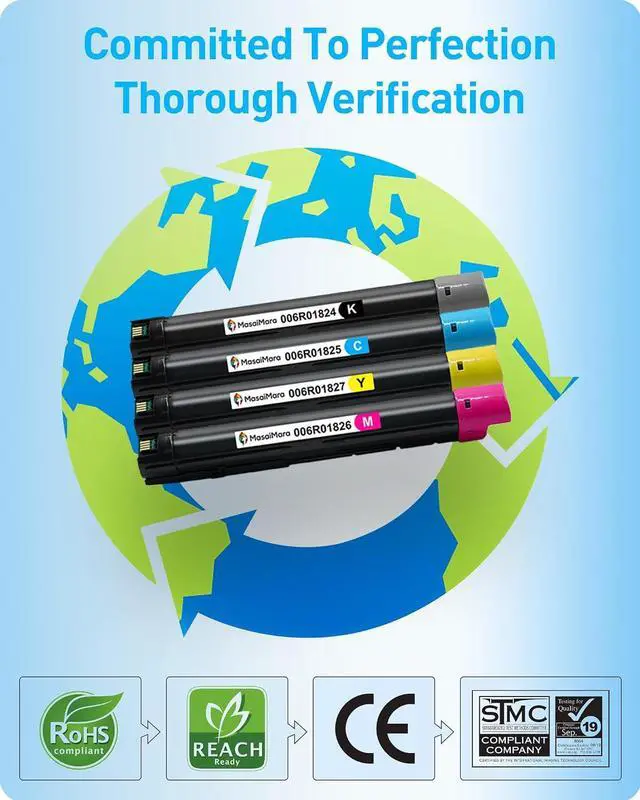 Alt view image 7 of 7 - MasaiMara High Capacity C7120 C7125 C7130 006R01824 006R01825 006R01826 006R01827 Compatible Toner Cartridges for Xerox Versalink C7120 C7125 C7130 Printer (Black Cyan Magenta Yellow, 4-Pack)