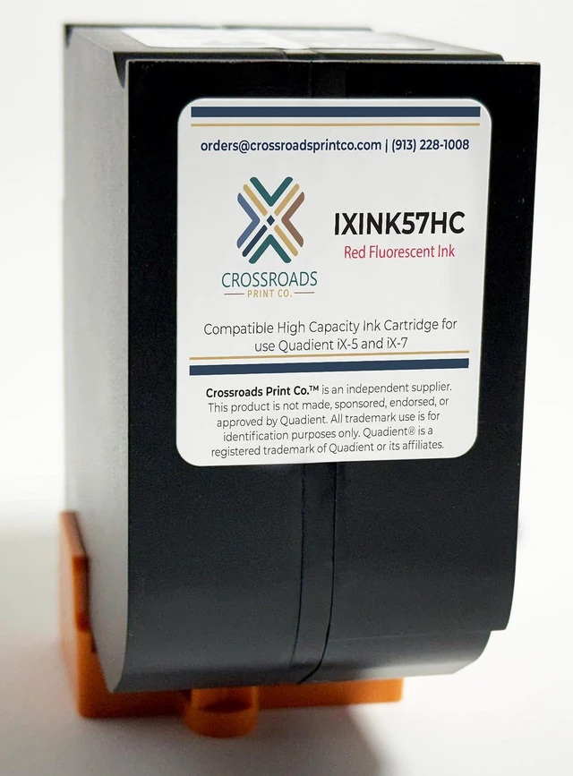 Main image of Compatible Ink Cartridge for Quadient US_IXINK57HC (IXINK57HC) HIGH Capacity Compatible with iX-5 and iX-7 Postage Meters Fluorescent Red Ink - Remanufactured
