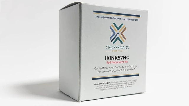 Alt view image 6 of 7 - Compatible Ink Cartridge for Quadient US_IXINK57HC (IXINK57HC) HIGH Capacity Compatible with iX-5 and iX-7 Postage Meters Fluorescent Red Ink - Remanufactured