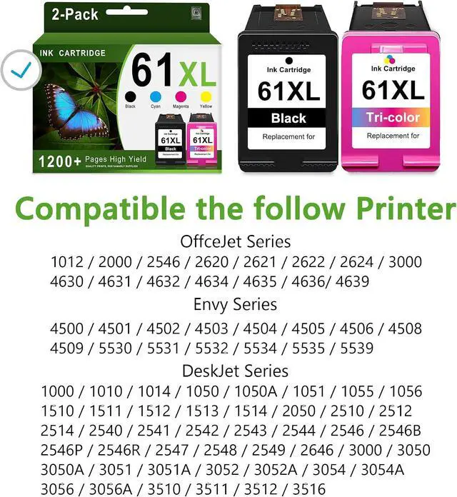Alt view image 2 of 7 - 61XL 61 XL Ink Cartridge Replacement for HP 61 Ink