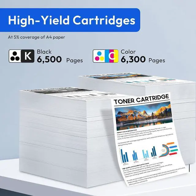 Alt view image 3 of 6 - SP C252HA Toner Cartridge 407653 407654 407655 407656, 4-Pack with Chip
