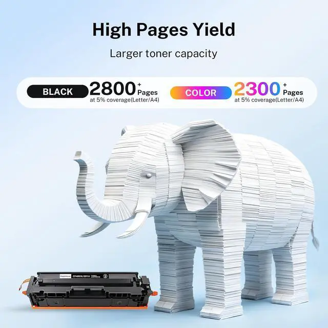 Alt view image 3 of 7 - 201X Toner Cartridge Compatible with HP 201X Toner Replacement Color LaserJet Pro MFP M252 M252n M277 M277n Series Printer (4 Pack)