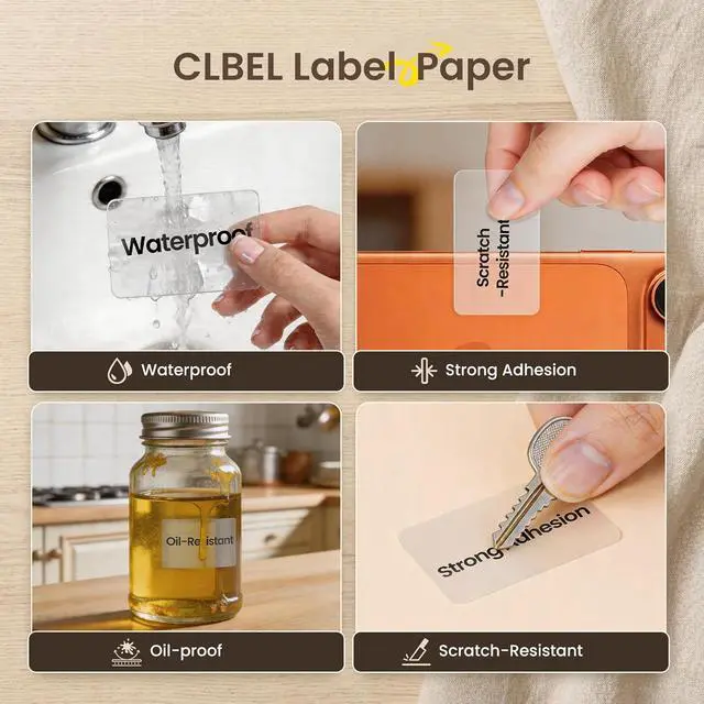 Alt view image 4 of 7 - Transparent Label Printer, 221B Bluetooth Thermal Label Maker Bundle with 50x30mm Clear Black Mark Labels (3 Rolls) Waterproof & Inkless for Handmade Soap, Etsy Crafts, Glass Jars, Lab Vials
