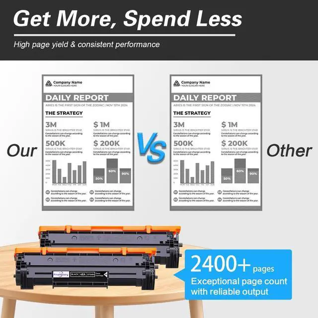 Alt view image 6 of 6 - 48A High Yield(2400 Pages) Black Toner Cartridge Replacement for HP 48A