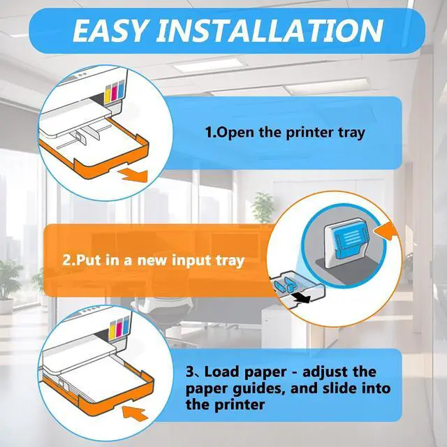 Alt view image 7 of 7 - Paper Input Tray 2,Fit for HP OfficeJet Pro 9020 9023 9025e 9135e Printers