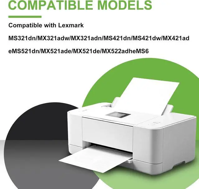 Alt view image 2 of 6 - 56F1H00 Compatible Black Toner Cartridge (with Chip) 15000 Page Yield Fits MS621 MS321 MS421 MS521 MS622 MX321 MX421 MX521 MX522 MX622 Printers