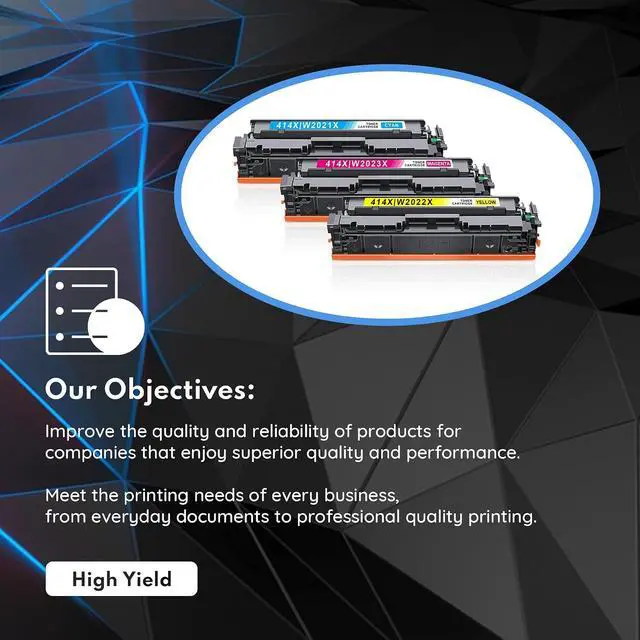 Alt view image 2 of 6 - 414X High-yield Toner Cartridge 3-Color Replacement for HP 414X Toner 414A W2021X W2023X W2022X Works with Color Laser Enterprise M455dn MFP M480f Pro M454dn M454dw MFP M479fdn M479fdw Printer (C/M/Y)