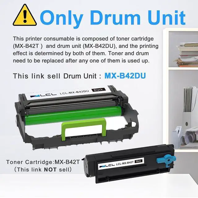 Alt view image 3 of 7 - LCL MX-B427W Imaging Drum Unit Replacement for Sharp MX-B42DU for MX-B427PW MX-B427W Printer (1-Pack)